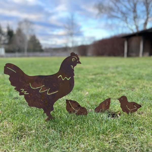 Gartendekoration Hühnergruppe
